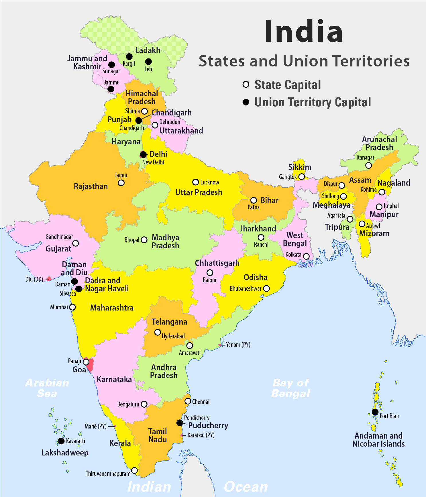 India Country All State Name List